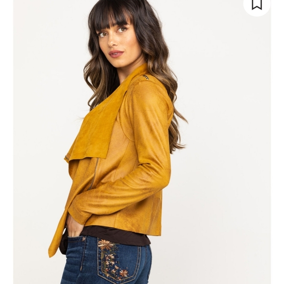 Shyanne (Light Tan) Faux Suede Embroidered Jacket Size Medium - Picture 3 of 12